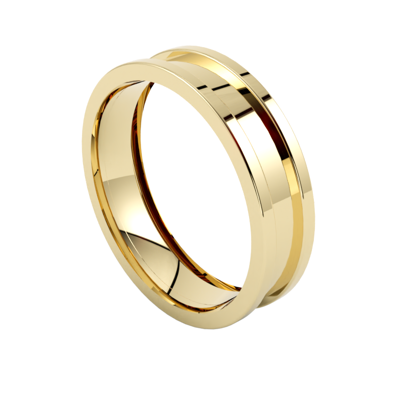 męska nowoczesna obrączka ślubna z żółtego złota szerokość 5 mm